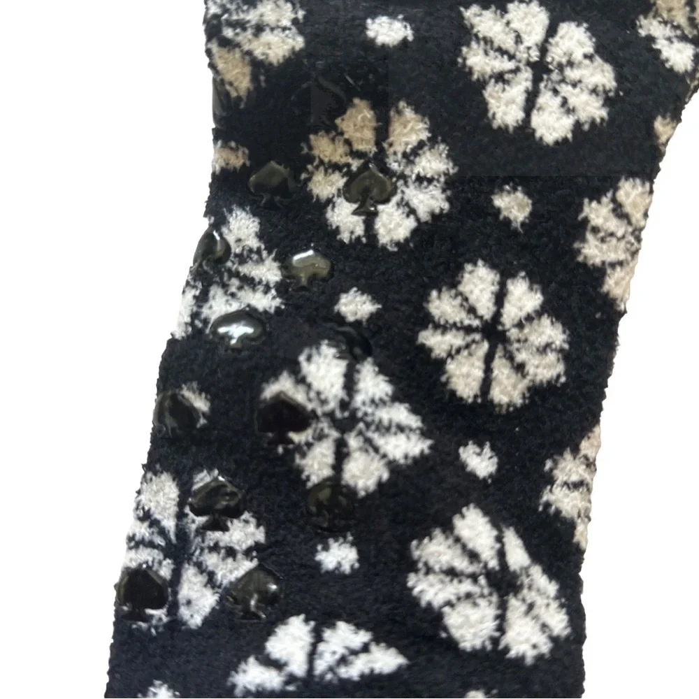 kate spade Black & White Floral Crew Socks
